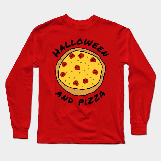 Halloween and Pizza Horror Food Long Sleeve T-Shirt by ellenhenryart